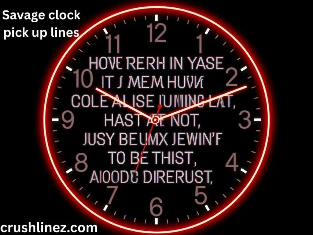 Savage clock pick up lines
